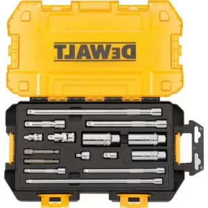 DEWALT 1/4 in. and 3/8 in. Drive Tool Accessory Set with Case (15-Piece)