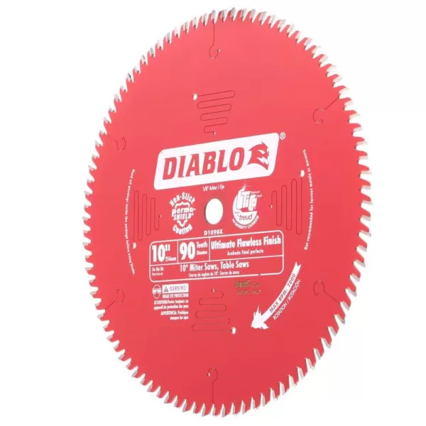 DIABLO 10 in. x 90-Teeth Ultimate Polished Finish Saw Blade