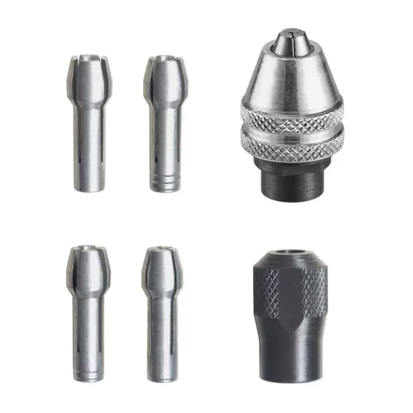Dremel Rotary Tool Quick Change Collet Nuts (5-Piece) Plus 1/32 in. Rotary Tool Multi-Pro Chuck