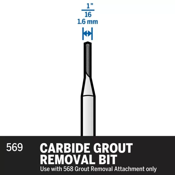 Dremel 1/16 in. Rotary Tool Carbide Grout Removal Accessory