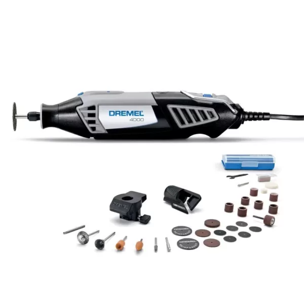 Dremel 4000 Series 1.6 Amp Variable Speed Corded Rotary Tool Kit with 30 Accessories, 2 Attachments and Carrying Case