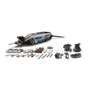 Dremel 4300 Series 1.8 Amp Variable Speed Corded Rotary Tool Kit with Mounted Light, 40 Accessories, 5 Attachments and Case
