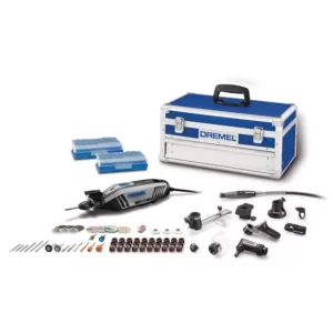 Dremel 4300 Series 1.8 Amp Variable Speed Corded Rotary Tool Kit with Mounted Light, 64 Accessories, 9 Attachments and Case