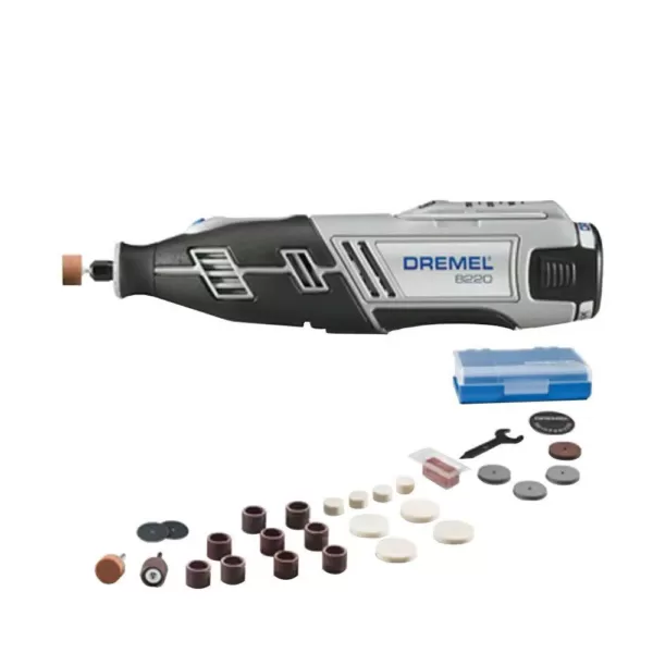 Dremel 8220 Series 12-Volt MAX Lithium-Ion Variable Speed Cordless Rotary Tool Kit with 30 Accessories and Case