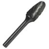 Drill America 1/4 in. x 5/8 in. Tree Radius End Solid Carbide Burr Rotary File Bit with 1/4 in. Shank