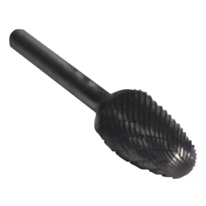 Drill America 3/8 in. x 3/4 in. Tree Radius End Solid Carbide Burr Rotary File Bit with 1/4 in. Shank