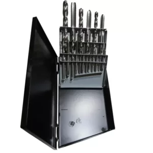 Drill America High Speed Steel Metric Tap and Drill Bit Set in Metal Case (18-Piece)