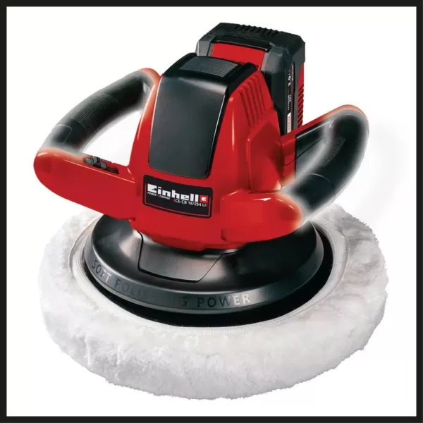 Einhell PXC 18-Volt Cordless 10 in. 2,500-RPM Large Random Orbit Rotary Buffer / Polisher Kit (w/ 3.0-Ah Battery + Fast Charger)