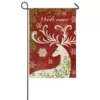 Evergreen 18 in. x 12.5 in. Christmas Deer Silhouette Garden Sub Suede Flag