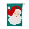 Evergreen 28 in. x 44 in. Jolly St. Nick House Applique Flag