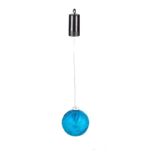 Evergreen 5 in. Shatterproof Outdoor Safe Battery Operated LED Ball Christmas Ornament, Blue