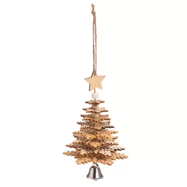Evergreen 4 in. Wood Christmas Tree 3D Christmas Ornament