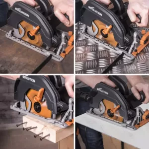 Evolution Power Tools 15 Amp 7-1/4 in. Circular Saw with LED Light, Electric Brake, 13 ft. Rubber Power Cord and Multi-Material Blade