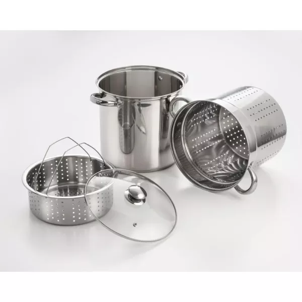 ExcelSteel 20 Qt. Professional 18/10 Stainless Steel Multi-Cooker with Lid (4-Piece)