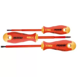 Felo Slotted and Phillips Insulated Ergonic Screwdriver Set (3-Piece)