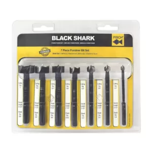 Fisch High Speed Steel Black Shark Forstner Bit Blister (7-Piece)