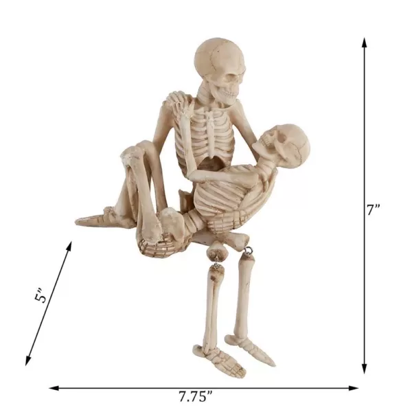 Flora Bunda 7.75 in. x 7 in. Halloween Polyresin Skeleton Couple Set (Carry)