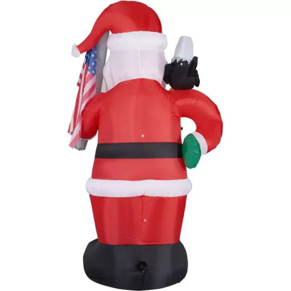 Fraser Hill Farm 8 ft. Americana Santa with Bald Eagle Christmas Inflatable with Lights