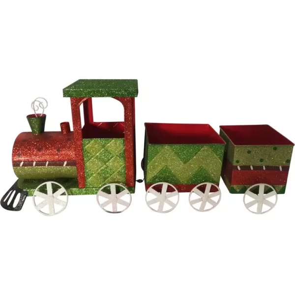 Fraser Hill Farm 24 in. Artificial Christmas Wreath with Train, Sleigh, Gift Box, Lighted HO HO HO & Let it Snow and Bejeweled Ornaments