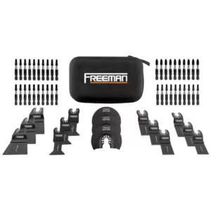 Freeman Impact Driver Bits and Oscillating Blades Kit with Case (55-Piece)