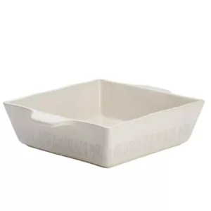 Ayesha Curry Home Collection 8 in. x 8 in. French Vanilla Ceramic Square Baker