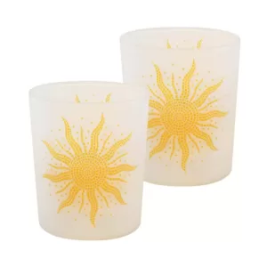 LUMABASE Mosaic Sun Battery Operated LED Candles (2-Count)