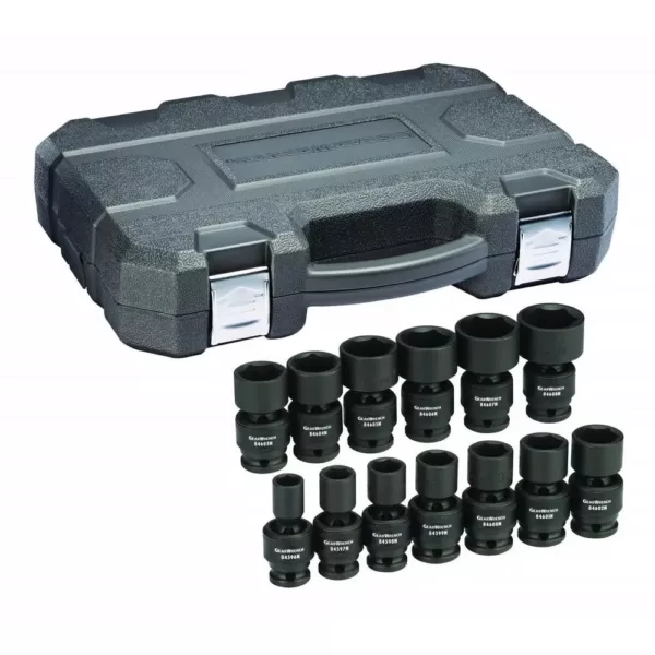 GEARWRENCH 1/2 in. Drive 6-Point Standard Universal Impact SAE Socket Set (13-Piece)