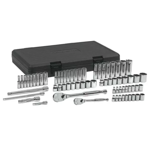 GEARWRENCH 1/4 in. and 3/8 in. Drive Ratchet and SAE/Metric Standard/Deep Socket Set (68-Piece)