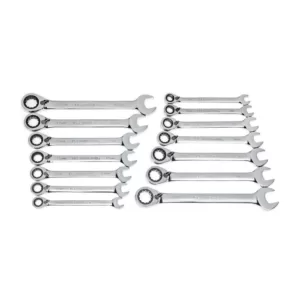 GEARWRENCH 12-Point SAE/Metric Reversible Ratcheting Combination Wrench Set (14-Piece)