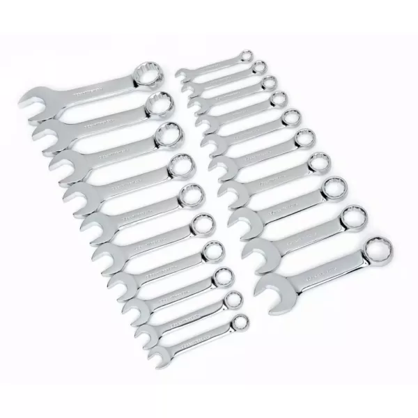GEARWRENCH SAE/Metric 12-Point Stubby Combination Wrench Set (20-Piece)