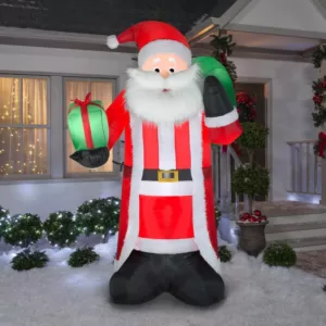 Gemmy 8 ft. Tall Airblown Inflatable Santa with Fuzzy Plush Fabric