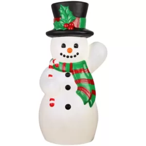Gemmy 1-Light LED White Lighted Blow Mold Outdoor Decor-Vintage Snowman-SM