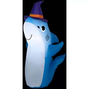 Gemmy 3.5 ft. H Shark with Witch Hat-SM Halloween Inflatable