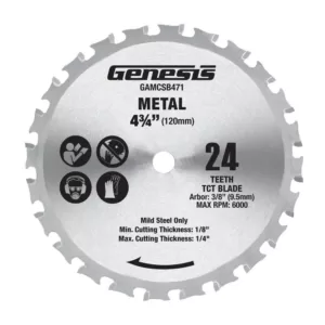 Genesis 4-3/4 in. 24-Teeth Metal-Cutting Circular Saw Blade