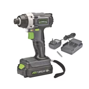 Genesis 20-Volt Lithium-ion Cordless Quick-Change Impact Driver with Light, Power Indicator, Charger, Battery and Bit