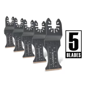 Genesis Universal 1-3/8 in. Quick-Fit Carbide Oscillating Multi-Tool Quick-Release Carbide Flush Cut Blade (5-Pack)