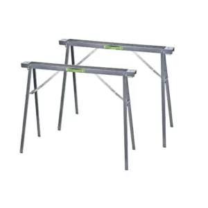 Genesis Metal Folding Sawhorse Kit with Non-Marring Padded Surface, Carrying Handle and 800 lbs. Capacity (2-Pack)
