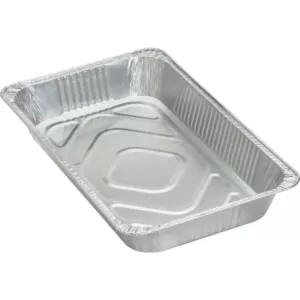 Genuine Joe Silver Aluminum 8.8 Qt. Full-Size Disposable Pan Platters and Trays (50 Per Case)