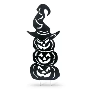 Gerson 52.3 in. H Metal Silhouette Stacking Pumpkins Yard Decoration