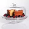 Gibson Home Great Foundations 2-Piece Multi-Functional Glass Cake Stand with Dome