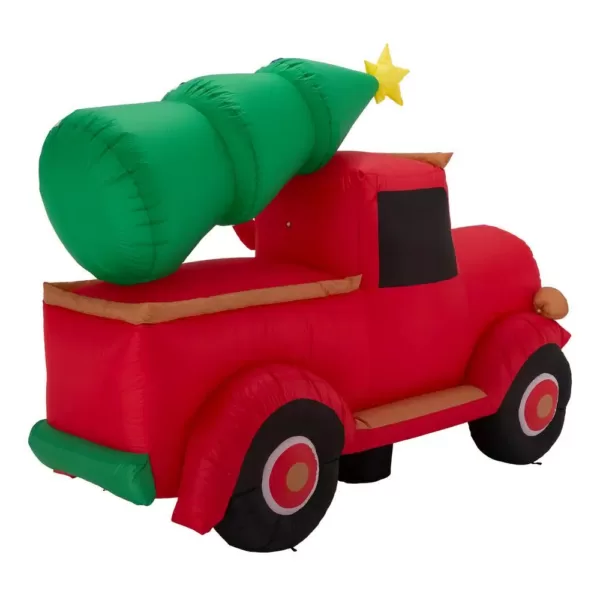 Glitzhome 7 ft. Santa Claus On Pick Up Truck Inflatable Decor