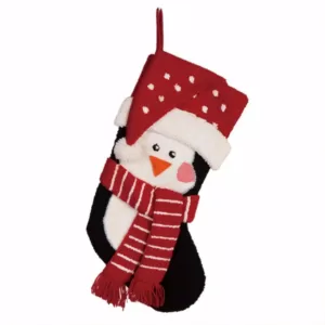 Glitzhome 19 in. L 3D Penguin Hooked Stocking