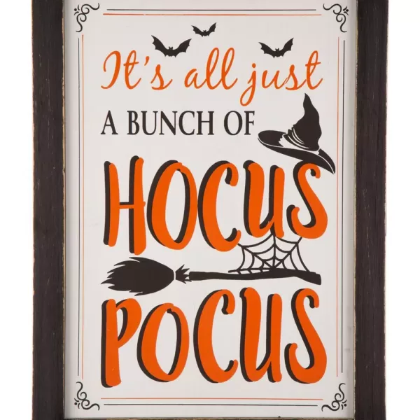 Glitzhome 24 in. H Halloween Wooden Sanding Easel Sign Decor or Hanging Decor (2-Function)