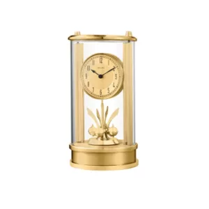 Bulova 7.5 in. H x 5 in. W Anniversay Clock with 2-Toned Gold in a Glass Cylinder