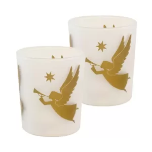 LUMABASE Gold Angels Battery Operated LED Candles (2-Count)