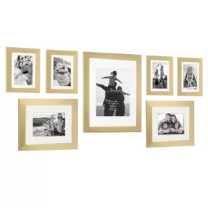 Stonebriar Collection Decorative Stamped Gold Picture Frame Set (Set of 7)