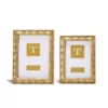 Two's Company Bee-utiful Gold Resin Picture Frames Includes 2 Sizes: 4 in. x 6 in. and 5 in. x 7 in. (Set of 2)