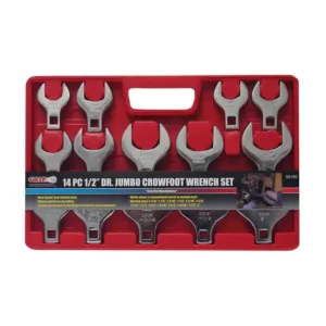 Grand Rapids Industrial Products 1/2 in. Drive SAE Jumbo Crowfoot Wrench Set (14-Piece)