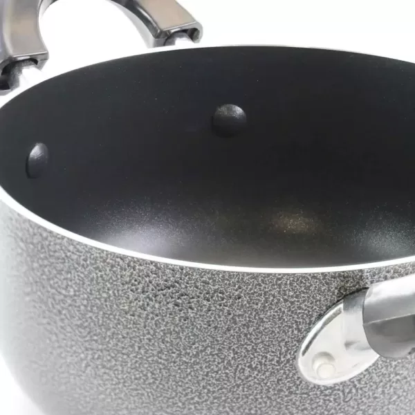 Better Chef 5 qt. Round Aluminum Nonstick Dutch Oven in Gray with Glass Lid