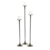 LITTON LANE 40 in. x 32 in. and 37 in. Modern Gray Aluminum Candle Holder (Set of 3)